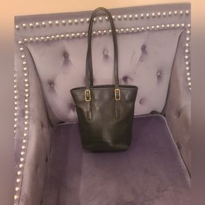 REAR Coach Monogram Chocolate Leather Tote Legacy Bucket Classic Bag